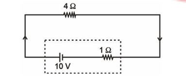Circuit with battery and external resistance