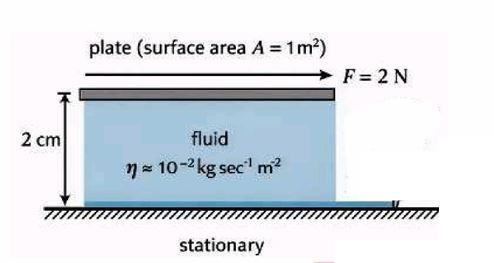 Plate with viscous fluid